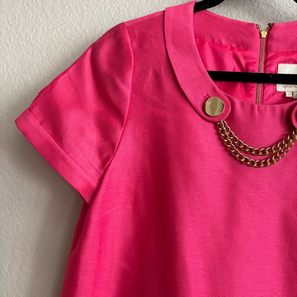 ❗️FINAL❗️Kate Spade Short Sleeve Pink Dress with Gold Accents 8 - Picture 10 of 10